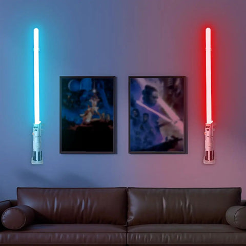 Totally Clear Lightsaber Wall Mount Set Dual Pack Holder Rack For Galaxy Edge Sabers Darth Vader Darth Revan And Most Lightsabers