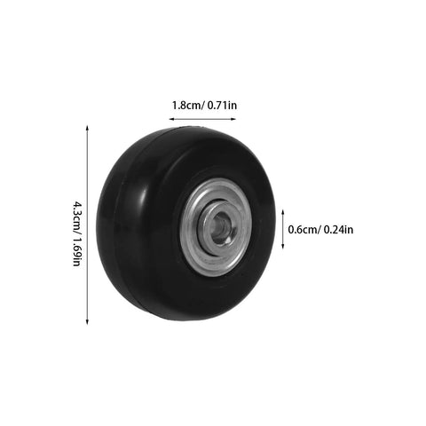Premium Suitcase Wheels Repair Kit Full Sets With Precision Roller Bearings For Super Easy DIY Fixes And Durable Rubber Metal Build Ensuring Smooth Silent Rolls On All Trolleys And Luggage Bags Enjoy Zero Hassles On The Road For Every Trip. 4.3cm black wheel