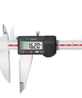 Digital Scribing Caliper With Offset Jaw 12 Inch Electronic Caliper Measuring Tool With Large LCD Display Stainless Steel Built For Precise Marking Scribing And Inside Outside Measurements showing 162.0 mm measurement on LCD screen.
