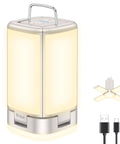 116 LED Rechargeable Camping Lantern With 360 Degree Bright Light For Camping And Hiking Lit Tent Light Warm 3000K Glow