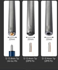 Next Level Carbon Fiber Pool Cue Shaft With Rock Solid 3/8x8 Threaded Joint Uni Loc Ready Seamless Butt Design Killer Power Transfer Top Tier Finish Available In Sharp Black 12.4mm Cut tips and joints displayed