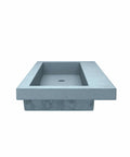 Top Tier 48 Inch Rectangular Concrete Bathroom Sink With Dual Drains And Ocean Finish serving as a heavy duty vessel basin view from front.