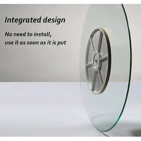 Clear Tempered Glass 360 Degree Rotating Turntable Serving Tray For Kitchen Countertop Spices And Condiments Organizer
