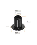 4 Pcs Nylon Flanged Sleeve Bearings 6.2mm Bore x 8.35mm OD x 12mm Length Black Nylon Bushings for Shafts, Oil Resistant, High Temperature, Great for DIY Projects and Small Machinery, black flanged bushing with dimensions