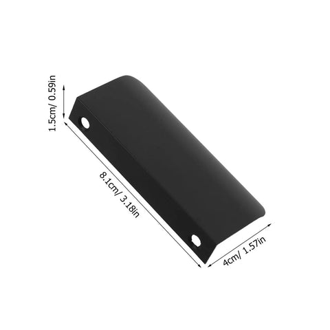 Matte Black Hidden Edge Pull Cabinet Drawer Handles 12 Pieces Aluminum Alloy 80mm Back Mount Concealed Hardware For Kitchen Wardrobe