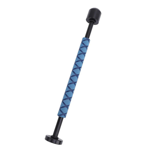 Right Hand Golf Swing Trainer Aluminum Alloy Practice Stick With Non Slip Handle For Accurate Wrist And Elbow Control Indoor Grip Trainer For Consistent Takeaway And Realistic Practice Sessions, showing blue non-slip handle.