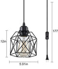 Sleek Matte Black Farmhouse Pendant Light Bringing Modern Industrial Vibe To Your Kitchen Island Or Dining Room Ceiling Hanging Fixture Quick Room Glow Up That Hits Different, geometric metal design, 5.12in x 5.91in dimensions.