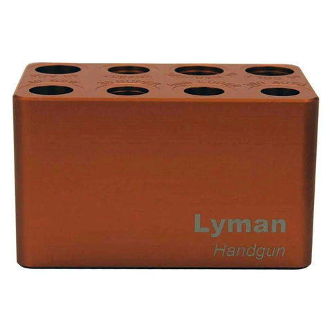 Handgun Ammo Checker Gauge Block Kit In Orange For Fast Reload Verification And Precise Cartridge Checks Pro Grade Pistol Reloading Tool Easy To Use Durable Construction, orange 6061-T6 aluminum gauge block with multiple chamber holes