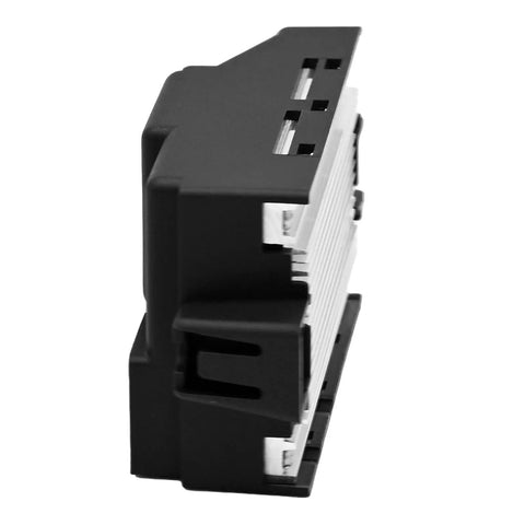 Upgraded High Performance Blower Motor Resistor For Buick LaCrosse And Regal 2010 Through 2016 smooth side view showing electrical connections.