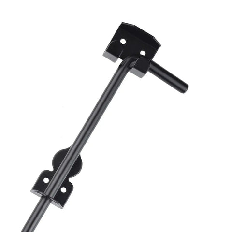 18 Inch Drop Cane Bolt Gate Latch, Beefy Heavy Duty Black Solid Steel Ground Drop Rod For Wood Metal PVC Vinyl Fences And Doors, Corrosion Resistant Outdoor Gate Hardware, Keeps Gates Secured To The Ground, 1 Pack