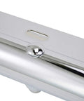 Rock Solid Stainless Steel Spring Loaded Mud Flap Hanger With Round Tube Frame and One One Eighth Bolt Spread close-up shot showing chrome finish detail.