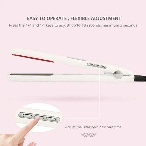 Close-up of Ultrasonic Infrared Hair Straightener with LCD Display And 360 Degree Swivel Cord for easy operation
