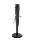 Rock Solid Surge Protector Tower With Six Ac Outlets Five Usb Ports Three Wireless Charging Pads, sleek black design for offices.