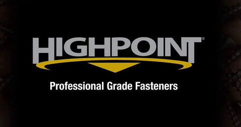 Highpoint logo with text 'Professional Grade Fasteners' on a black background showcasing quality hardware.