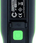 Heavy Duty Led Work Light With Plug And Play Charging Station showing USB ports and power button on a rugged black and green design.