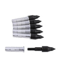 Carbon Arrow Inserts And Tips Kit For Carbon Arrows, showing precision machined aluminum inserts and black tips, universal fit.