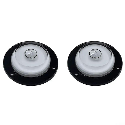 Sumsoctober 2pcs Round for spirit Level Bubbles Horizontal Measuring Kit in black with clear bubbles for precise measurements.