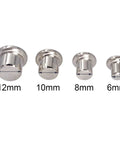 Pro Grade 6pc Dowel Pin Center Set For Precise Alignment In Woodworking And Joinery, chrome plated plugs 12mm to 6mm