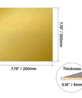 Top Shelf H62 Brass Sheets And Thin Foil Plates For Custom Fabrication And Diy Crafts, 7.78 inches square, 0.16 inch thick.