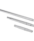 Swedged Aluminum Panhard Radius Rod Three-Eighths-24 RH And LH Threads, 9.5 Inch Length, 6061-T6, Three-Quarters Outer Diameter, Lightweight Yet Tough As Nails for Shifter Linkage and Spoiler Support, angled view of three aluminum rods