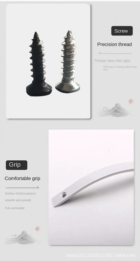Close-up of screw threads and matte black door handle for five pack vintage zinc alloy door handles matte black 128mm thickened aluminum exposed pulls.