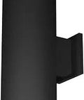 Tube Architectural 8 Inch LED Up And Down Wall Light With Narrow Beam, Sleek Black Finish, side view, wall-mounted facade fixture