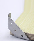 Stainless Steel Corner Brackets 10 Pack For Shelf Support And Furniture Frames Trapezoid Angle Braces installed on wood panel