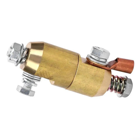 Heavy Duty 360 Degree Rotating Brass Welding Ground Clamp For Fast Soldering And Zero Wire Tangles With Solid Earth Connector Gear close-up.