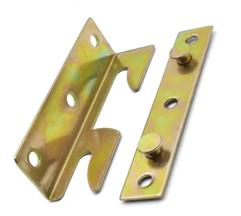 Built Tough As Nails Heavy Duty Bed Rail Bracket With Thick Galvanized Steel Reinforcement For Non Mortise Bedroom Frame Repairs And Sturdy Mattress Base Support Plates