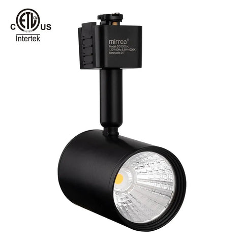 Close-up of LED Track Lighting Heads Pack Of 6 For Real, 6.5W Each, 24 Degree Beam, Black, 4000K Neutral White, J Type Compatible