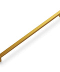 Solid Core Kitchen Cabinet Pulls In Brushed Golden Brass, 12 Inch Hole Center, Heavy Duty Luxury Handles For Cabinets, Doors And Dresser Drawers