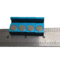 Magnetic Parallel Keepers For Vise And CNC Machining, Ultra Strong Rare Earth Magnets, Durable Aluminum Build With Blue Powder Coat next to a ruler