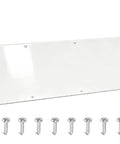 Heavy Duty Aluminum Kick Plate Door Scratch Guard 6 X 28 Inches Gloss White Finish with screws for easy installation.