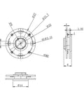 Heavy Duty Hollow Plane Shaft 360 Degree Rotation Disc Hinge With 1.0N.m Damping technical drawing showing dimensions and details.