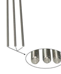T3.5 Trapezoidal Lead Screw 304 Stainless Steel Zero Play Linear Rod With Black Plastic Nut 1Mm Pitch 2Mm Lead 100Mm Length close-up showing threads and ends.