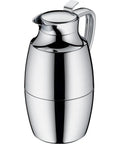One Hand Pour Glass Vacuum Carafe 1 Liter Capacity With Chrome Plated Brass Thermal Dispenser Keeps Coffee Hot 12 Hours Cold 24 Hours