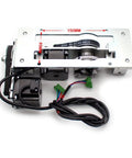 Slick Heavy Duty CNC 5th Axis Rotary Attachment With 4 Jaw Chuck For DIY Router And Engraving Machine Built Tough For Knockout Precision and Smooth Operation, showing motor and components.