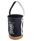 Flame-Resistant Canvas Tool Bucket, Heavy-Duty No 4 Canvas With Leather-Reinforced Handle, Double-Riveted Bottom, 12-Inch Diameter