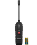 Portable Gas Leak Detector And Sniffer For Methane, Natural Gas, Propane, And Other Flammable Vapors with batteries, black color.