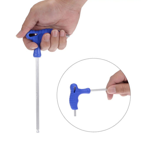 4mm Ball End Hex Key T Handle Wrench Spanner in Metric CR-V Steel Durable Chrome Vanadium with ergonomic L grip for tight spaces