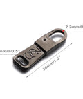Stainless Steel Zipper Pull Replacement For Suitcases And Backpacks No Fuss Easy Fix For Broken Or Missing Zippers Quick Install TSA Friendly visible size details