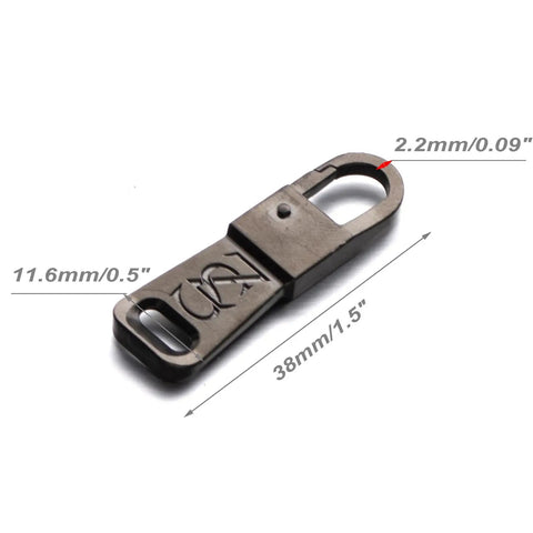 Stainless Steel Zipper Pull Replacement For Suitcases And Backpacks No Fuss Easy Fix For Broken Or Missing Zippers Quick Install TSA Friendly visible size details