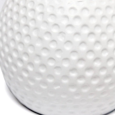 Close-up of white ceramic base texture of White Ceramic Bedside Lamp With Pink Dotted Texture Shade, Compact Nightstand Light