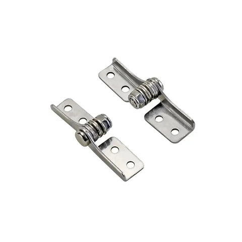 Pair of Flozari 304 stainless steel rotary torque hinges with mounting plates and screws for cabinet doors
