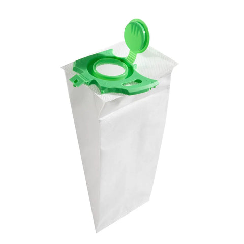 12 Pack Vacuum Bags For Windsor Axcess Uprights 12 Inch 15 Inch And Sebo Felix 1 2 Premium 4 Kombi Replacement For 7029ER 86333980 Heavy Duty 5 Ply Non Woven Filter Bags Fits Upright Vacuums showing single bag with green attachment