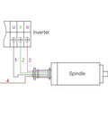 Diagram of wiring connections for Top Shelf 6.5KW Water Cooled Spindle Motor With ER32 Collet For CNC Router.