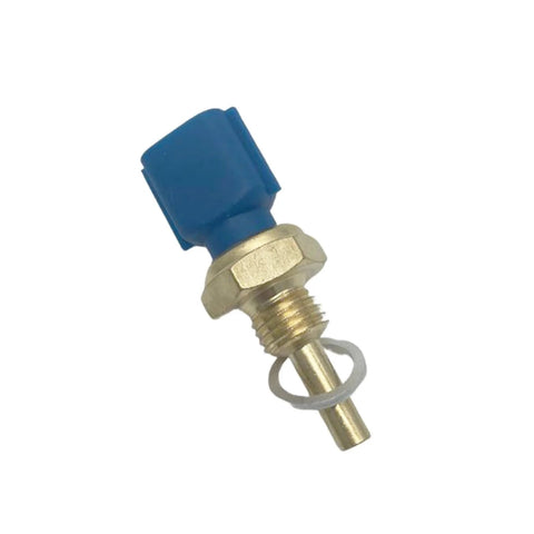 Engine coolant temperature sensor with blue plastic connector and brass threaded body