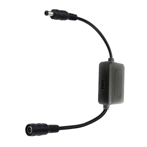 Durable Solar Charging Controller With USB 5V 2A Output And 5.5x2.1mm Connector, cable with connectors and USB port