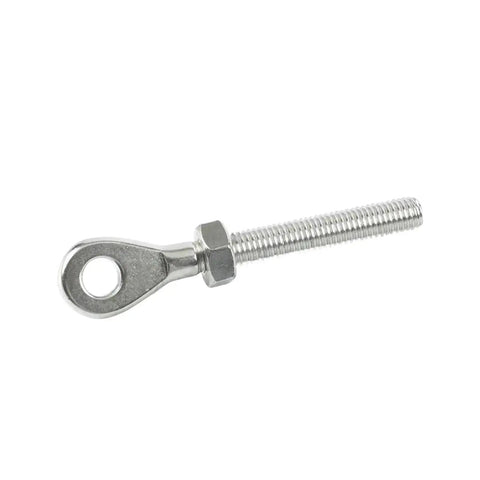 Five Piece Marine Grade 316 Stainless Steel Eye Bolts With Nuts For DIY Rigging Hardware Balustrade Kit M5 M6 M8 M10 Beefy Heavy Duty Fasteners That Tighten Straight No Tools Needed Weatherproof Marine Use M5 eye bolt with nut, 316 stainless steel