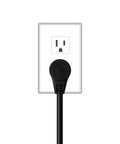 Right Angle NEMA 5 15P To 5 20R Power Adapter Cable Beefy 14 AWG UL Listed 1 Foot SJT Heavy Duty Cord in outlet view